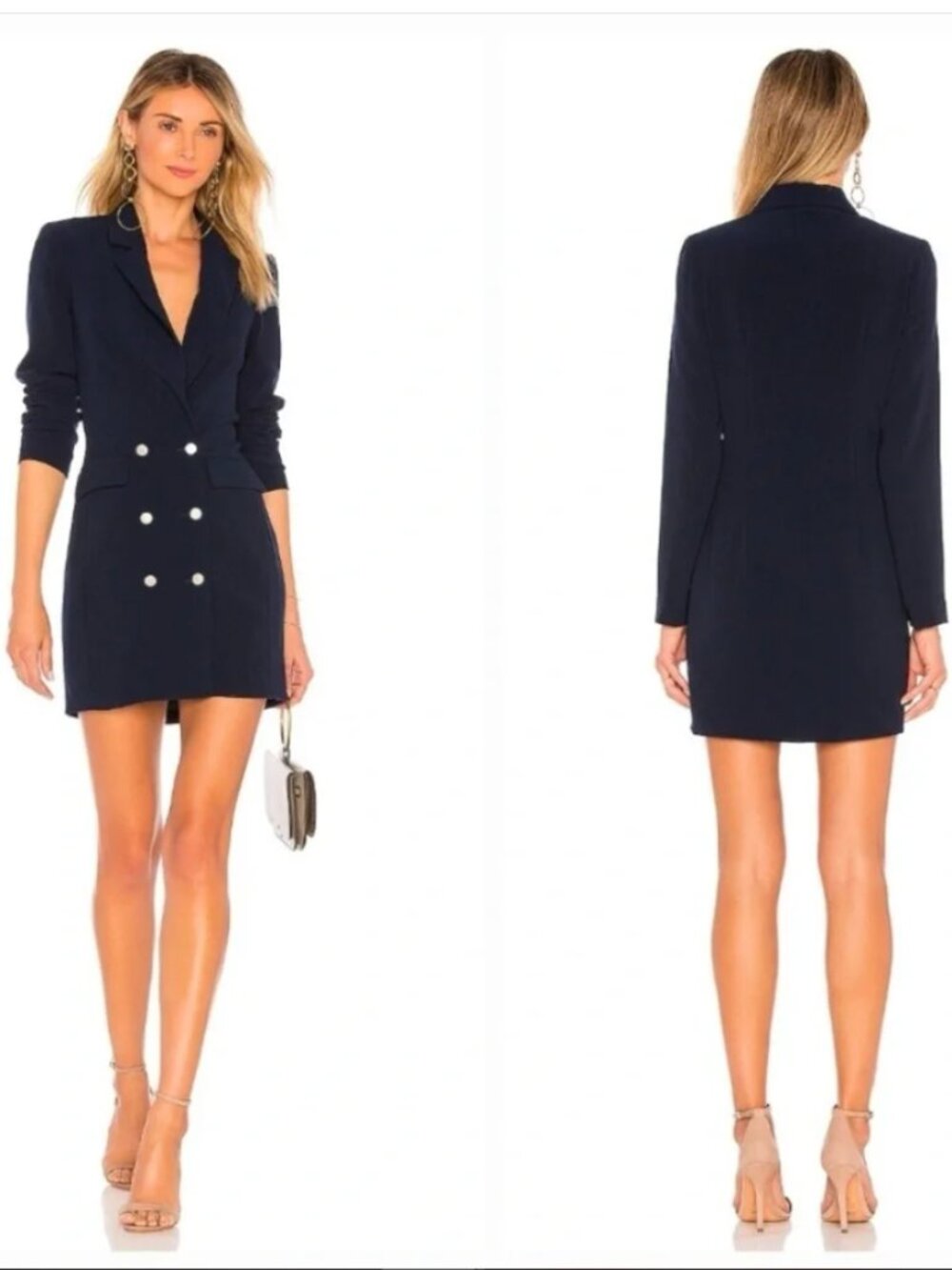 NWT Superdown Revolve Madeline Blazer Dress Navy Double Breasted Mini S or XS